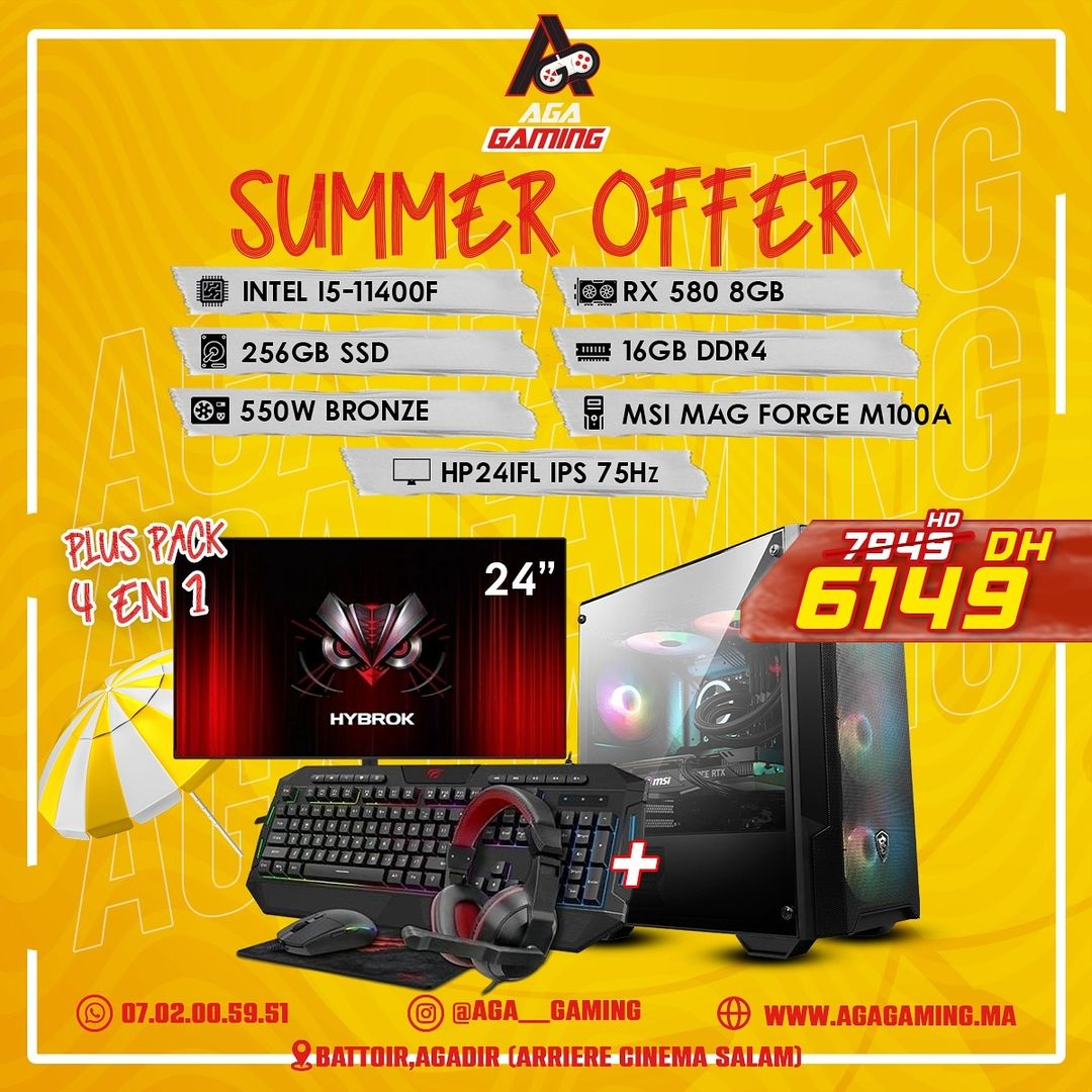 Gamer Pack PC Gamer Intel i5 11400F/ RX 580 8GB Gamer Pack PC Gamer Intel i5 11400F/ RX 580 8GB